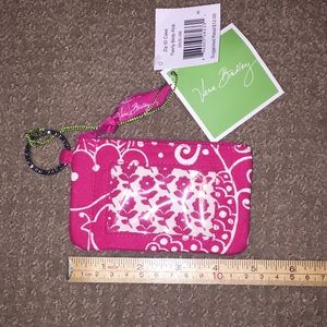 Vera Bradley Zip ID Case Twirly Birds Pink NWT